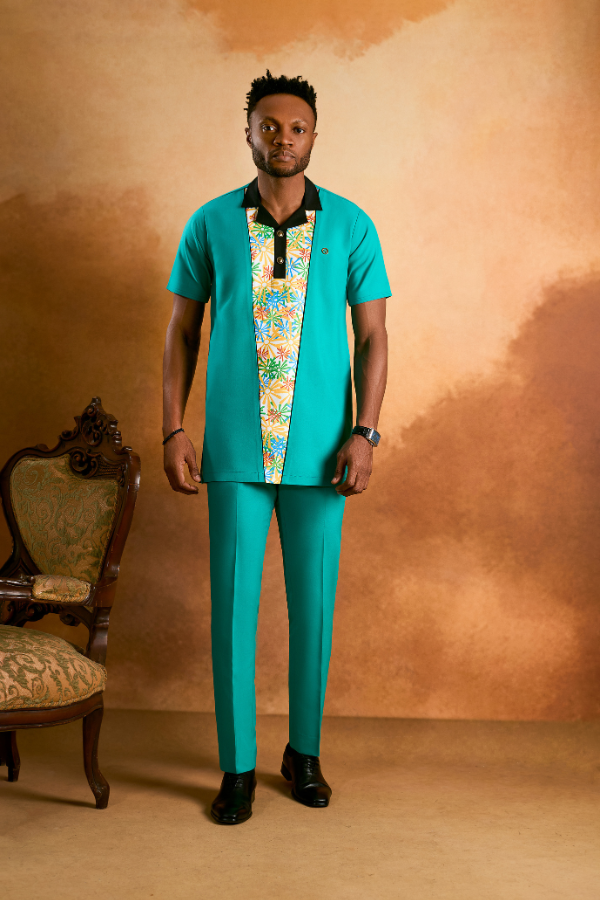 The Teal Bloom Modern Kaftan Set